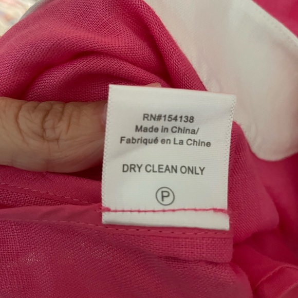 STAUD Renata Blossom Pink White Linen mini dress Extra Large XL - Picture 6 of 10